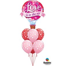 Bukiet 814 Pink & Red Hearts in the Air Qualatex #78529 85713-6